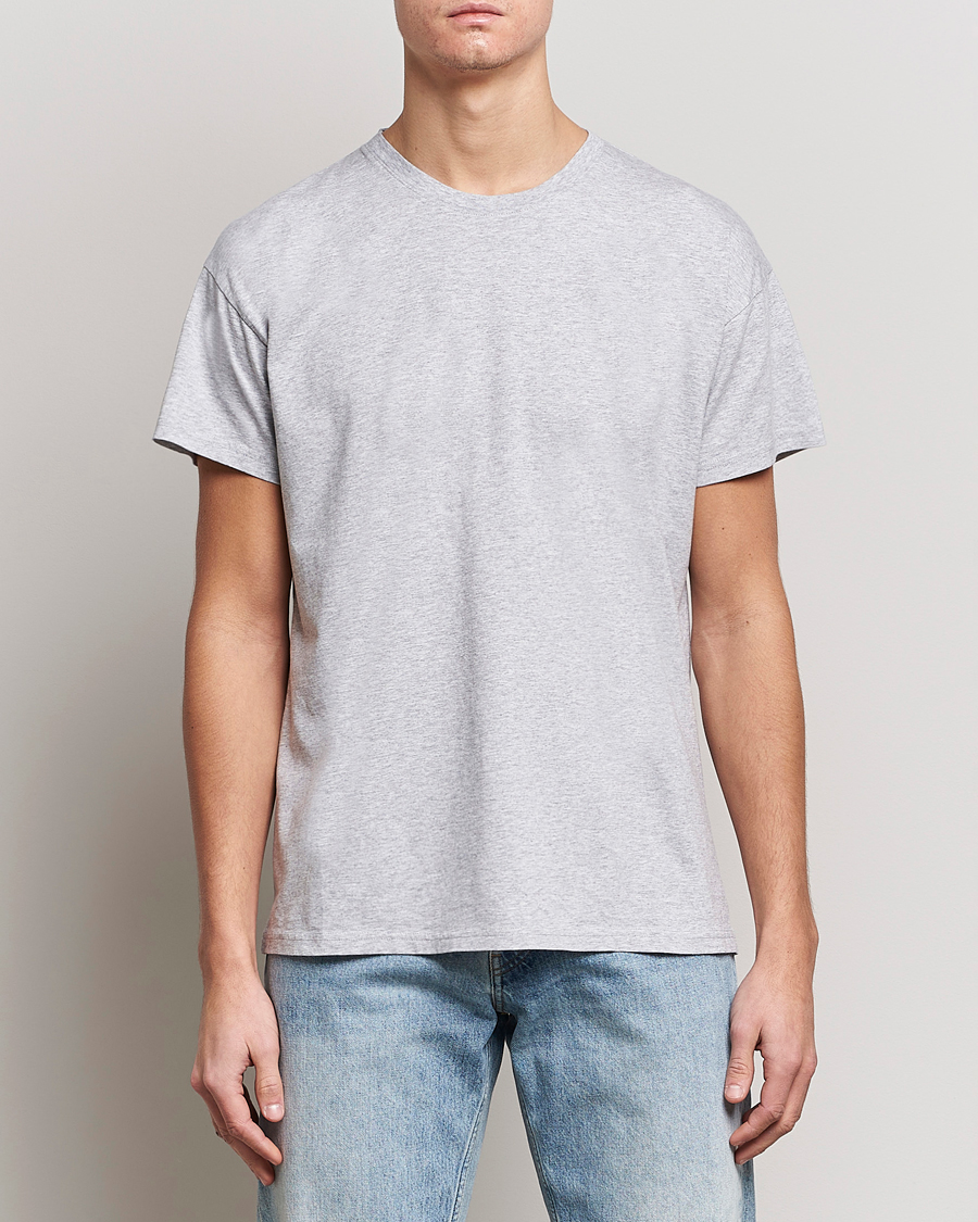 Hombres | Camisetas | Jeanerica | Marcel Crew Neck T-Shirt Light Grey Melange