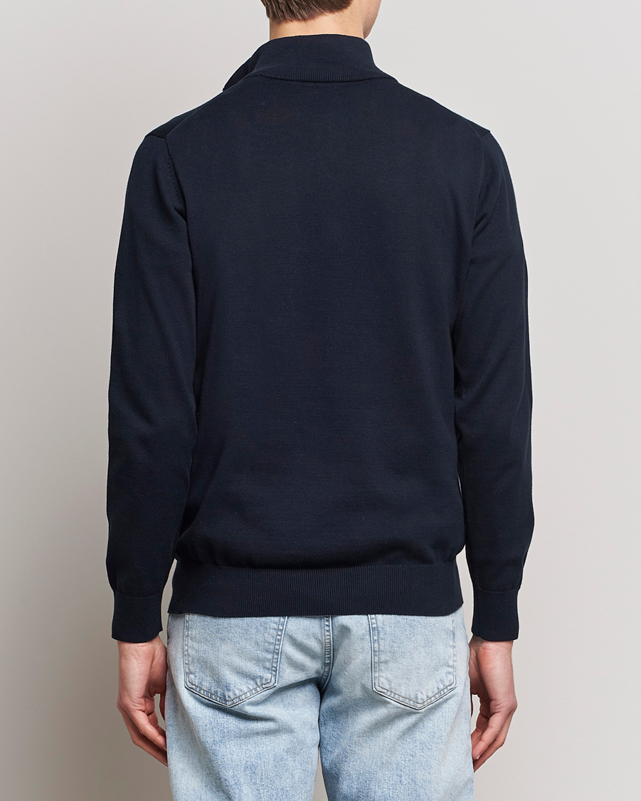 Hombres | Jerséis y prendas de punto | GANT | Classic Cotton Half-Zip Sweater Evening Blue