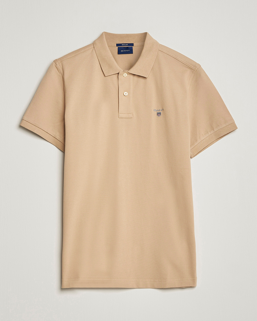 Hombres | Polos | GANT | Original Pique Short Sleeve Rugger Hazelwood Beige