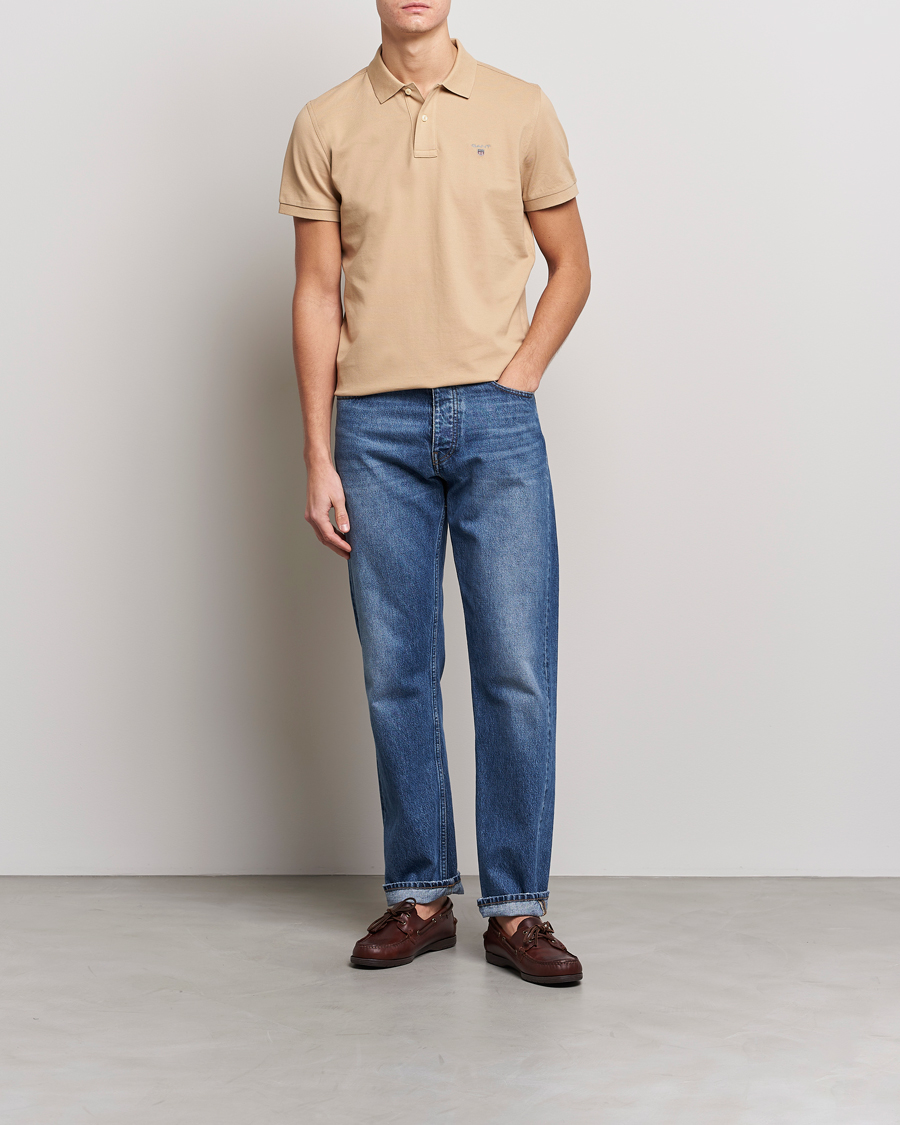 Hombres | Polos | GANT | Original Pique Short Sleeve Rugger Hazelwood Beige