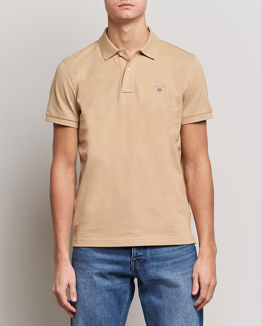 Hombres | Polos | GANT | Original Pique Short Sleeve Rugger Hazelwood Beige