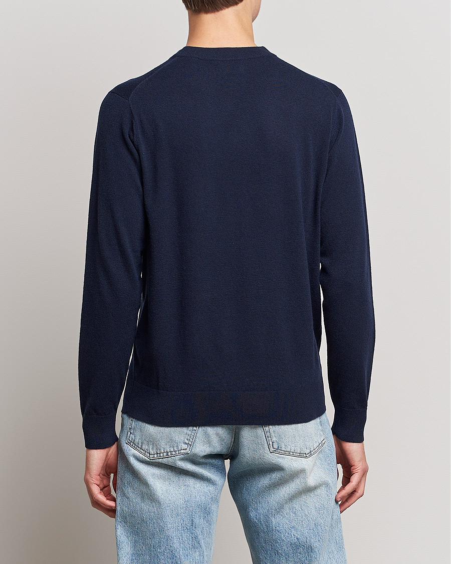 Hombres | Jerséis y prendas de punto | GANT | Banner Shield Lambswool Crew Neck Eavning Blue