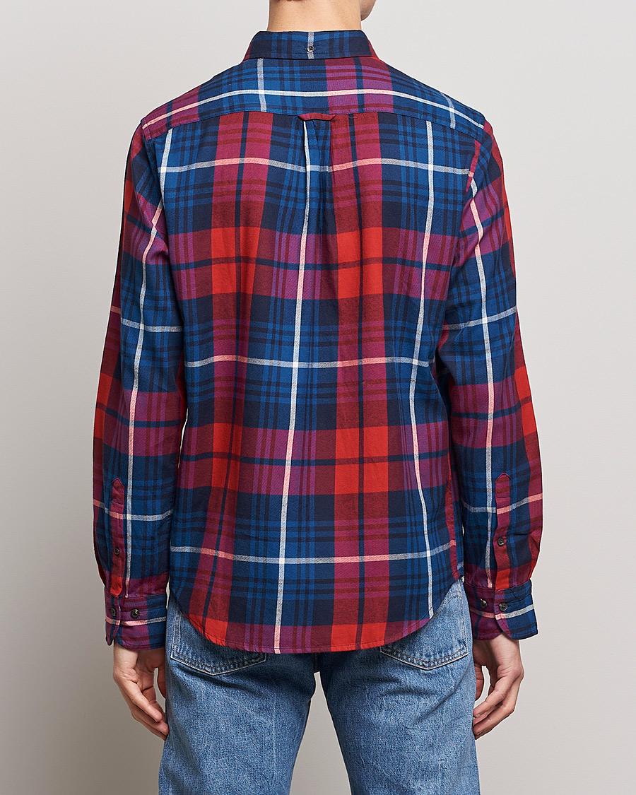 Hombres | Camisas | GANT | Regular Plaid Flannel Shirt Ruby Red