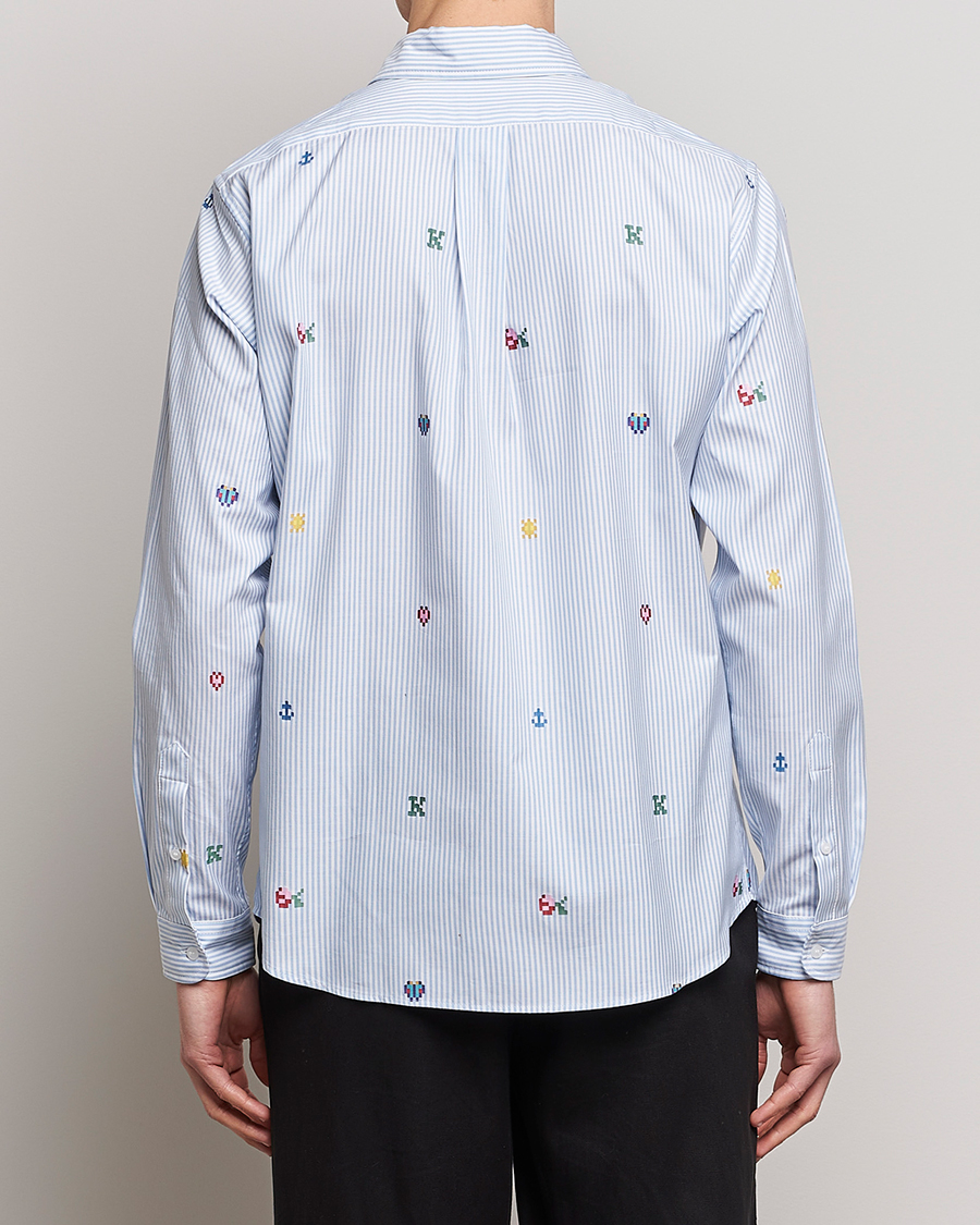Hombres | Camisas | KENZO | Pixel Striped Casual Shirt Light Blue