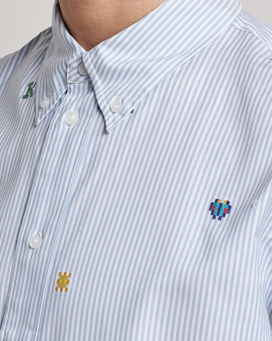Hombres | Camisas | KENZO | Pixel Striped Casual Shirt Light Blue