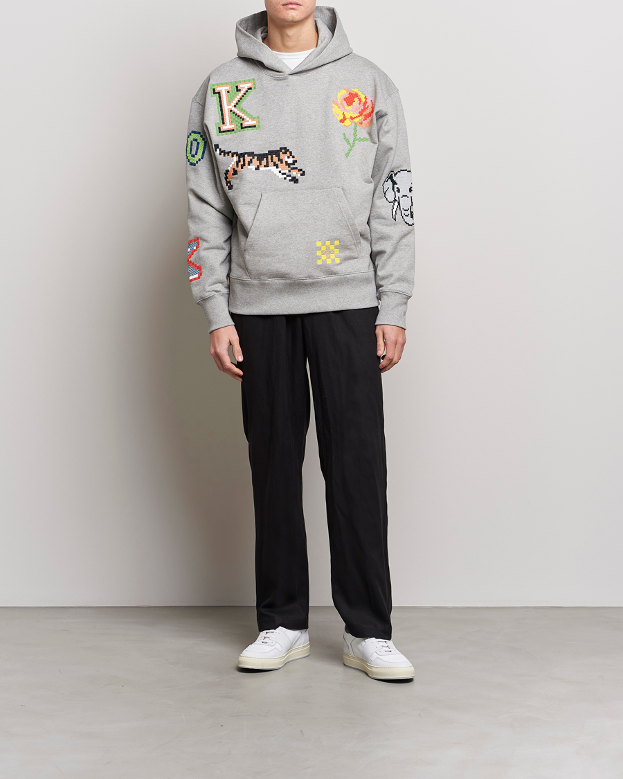 Hombres | Jerséis y prendas de punto | KENZO | Pixel Oversize Hoodie Pearl Grey