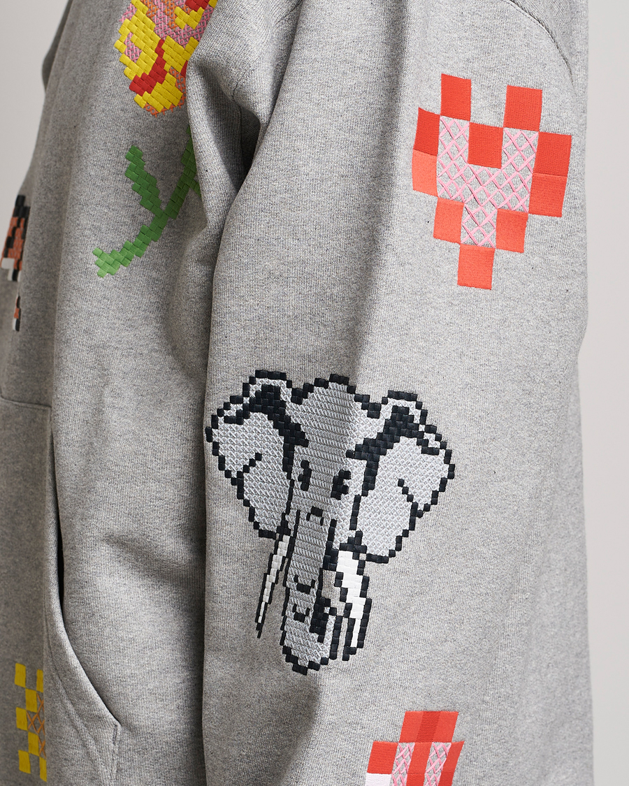 Hombres | Jerséis y prendas de punto | KENZO | Pixel Oversize Hoodie Pearl Grey