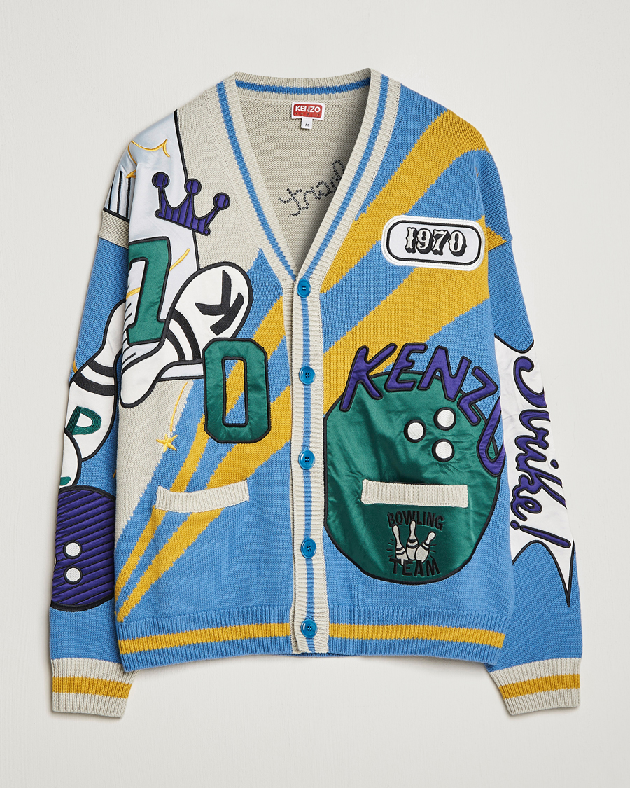 Hombres | Jerséis y prendas de punto | KENZO | Bowling Elefant Cardigan Cyan