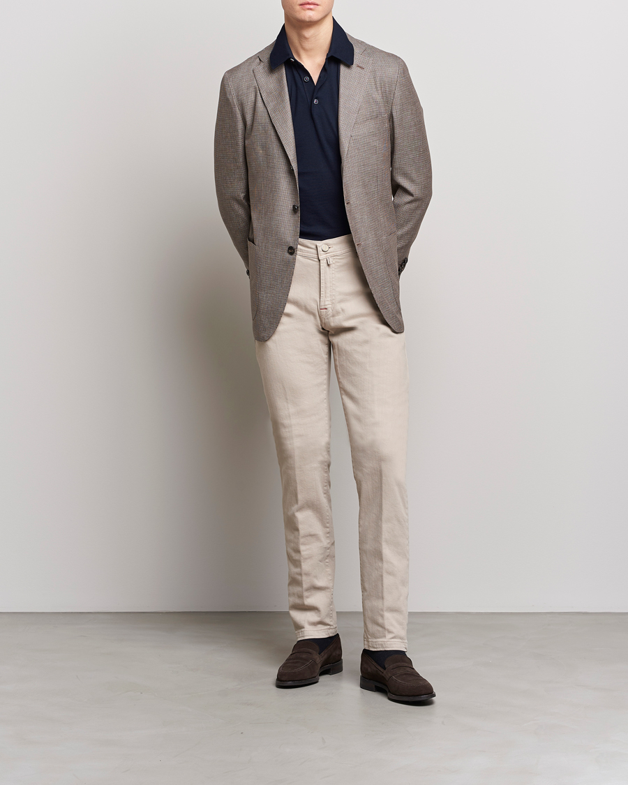 Hombres | Blazers | Kiton | Wool Houndstooth Blazer Beige