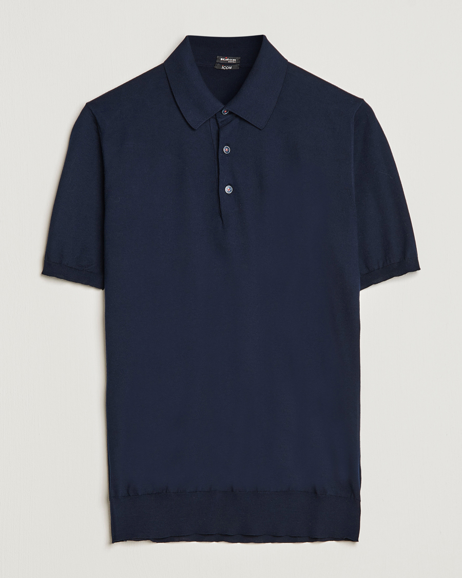 Hombres | Polos | Kiton | Sea Island Cotton Polo Navy