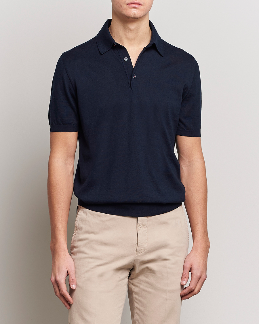Hombres | Polos | Kiton | Sea Island Cotton Polo Navy