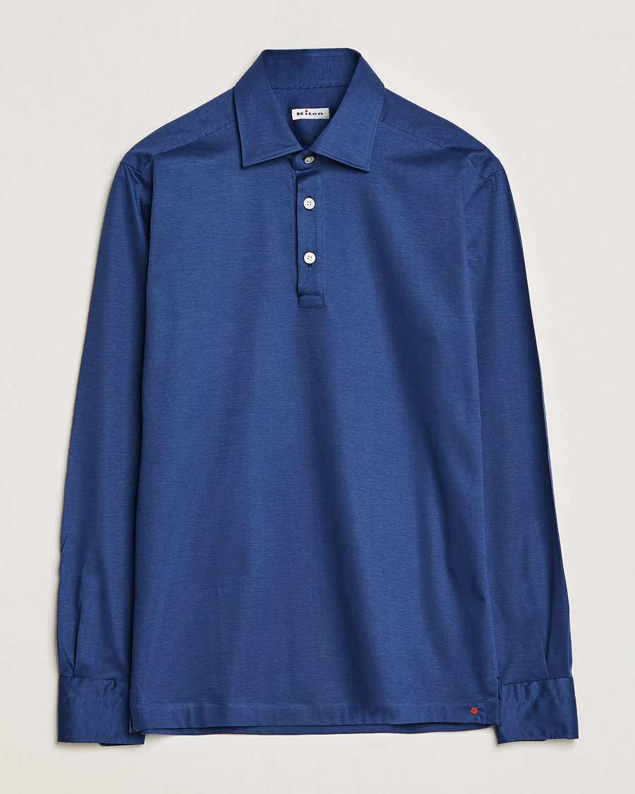 Hombres | Camisas | Kiton | Popover Shirt Dark Blue