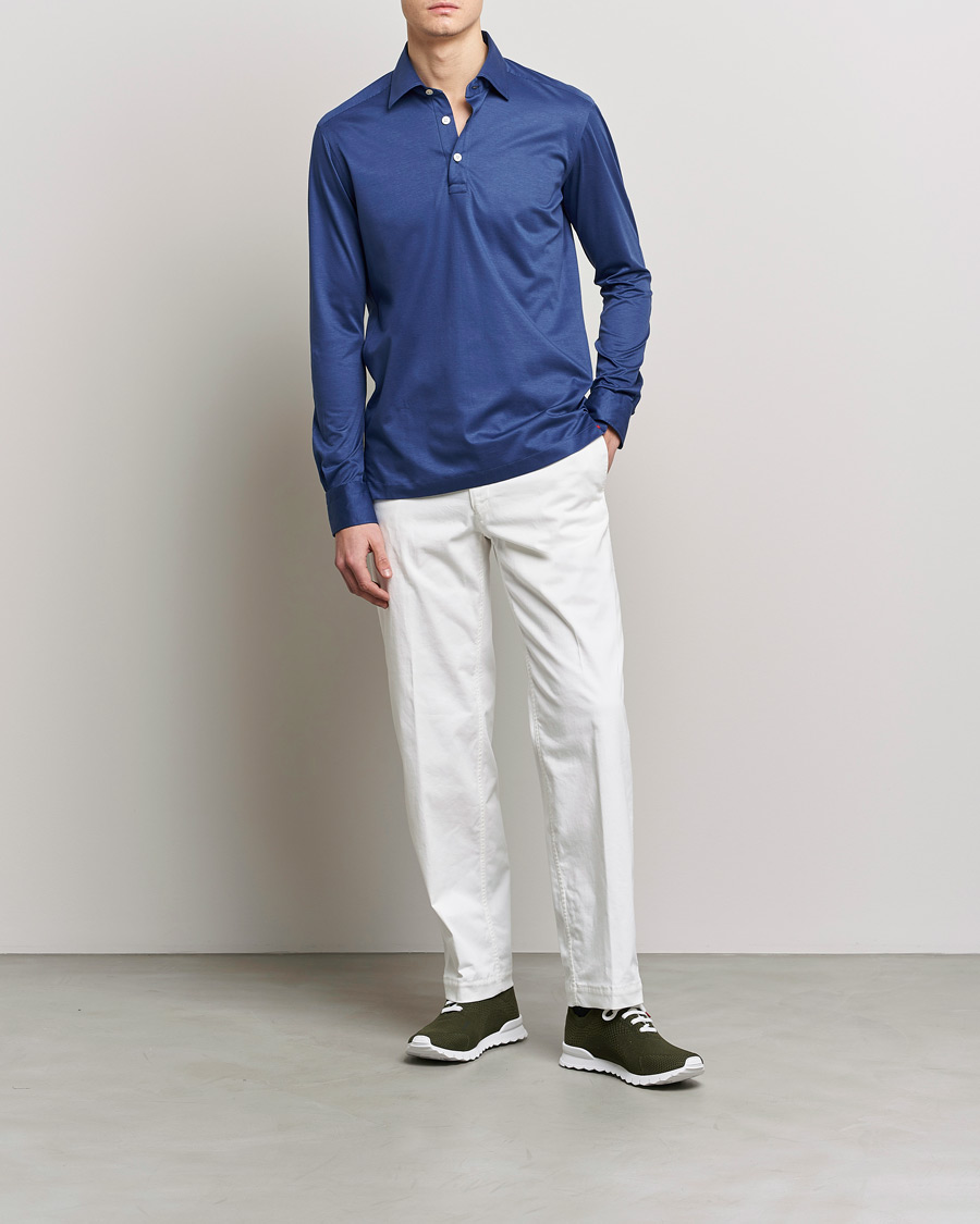 Hombres | Camisas | Kiton | Popover Shirt Dark Blue