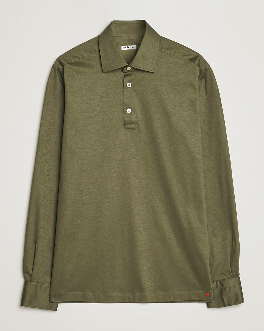 Hombres | Camisas | Kiton | Popover Shirt Dark Olive
