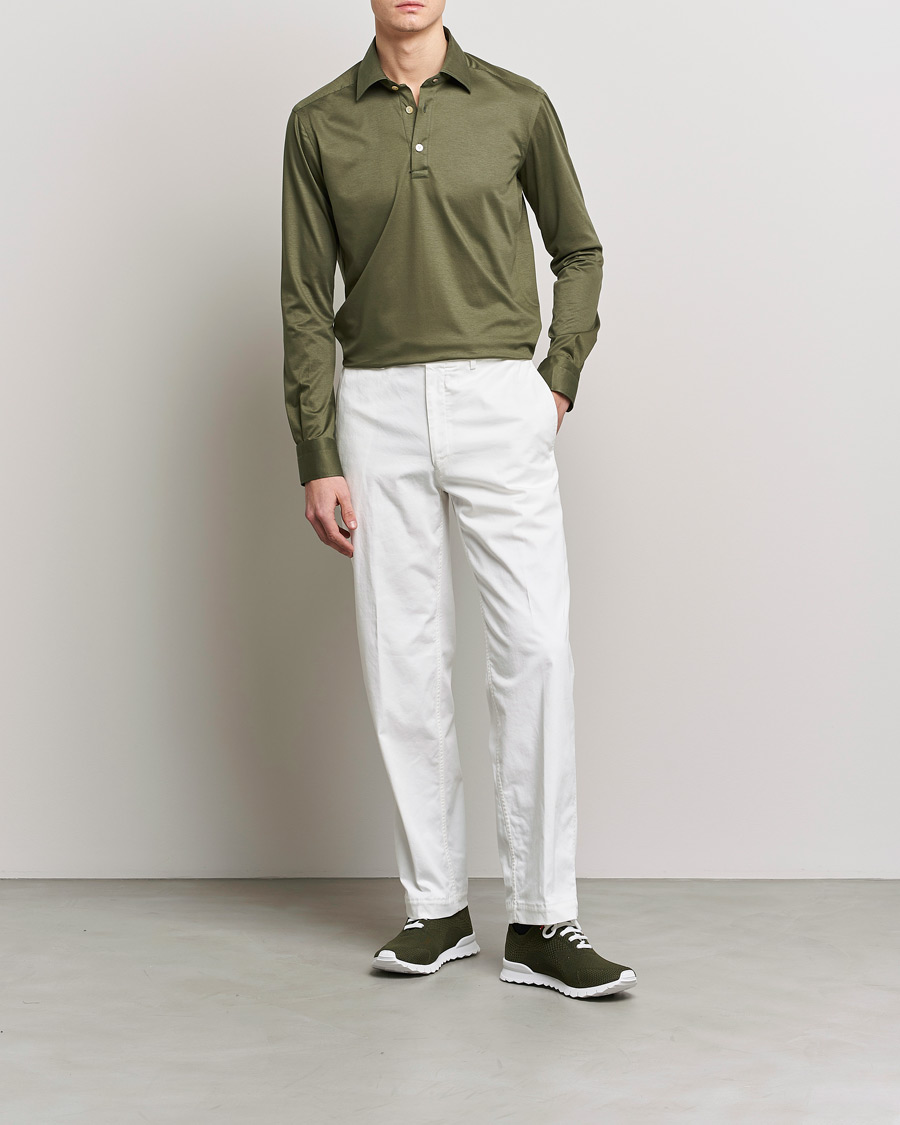 Hombres | Camisas | Kiton | Popover Shirt Dark Olive