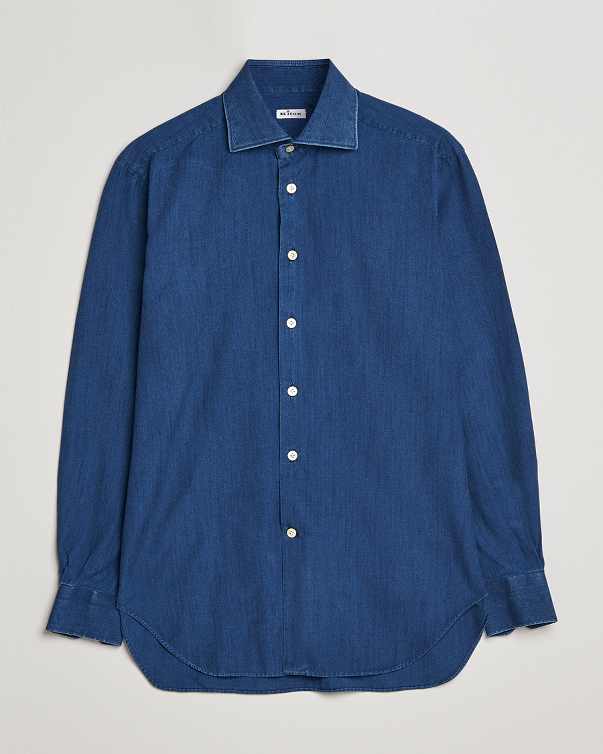 Hombres | Camisas | Kiton | Denim Sport Shirt Indigo Blue