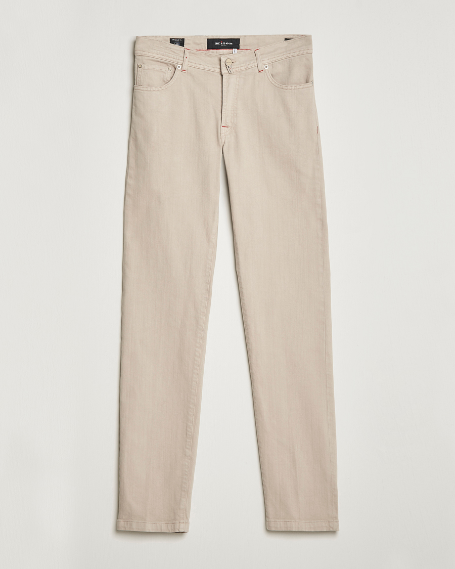 Hombres | Pantalones | Kiton | Kurabo 5-Pocket Pants Light Beige