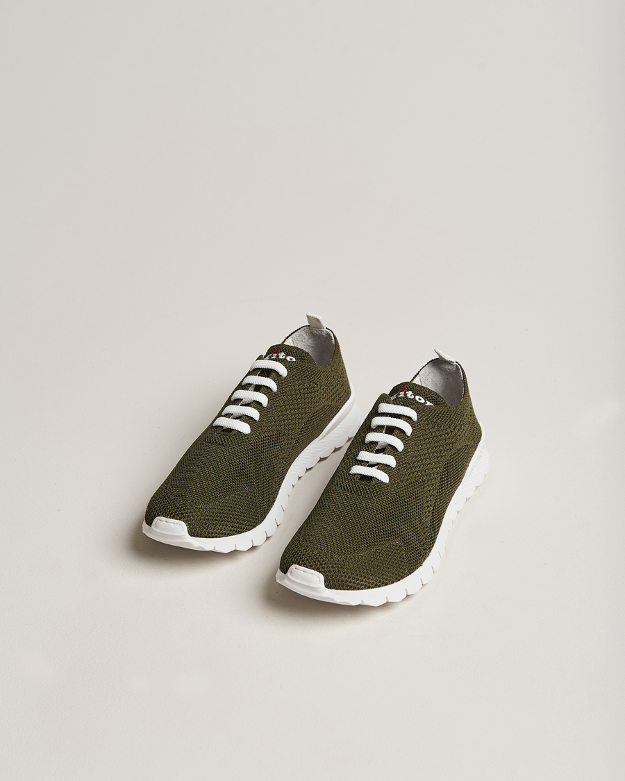Hombres | Kiton Mesh Running Sneakers Dark Olive | Kiton | Mesh Running Sneakers Dark Olive