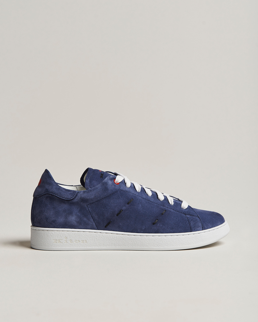 Hombres | Kiton Plain Sneakers Navy Suede | Kiton | Plain Sneakers Navy Suede
