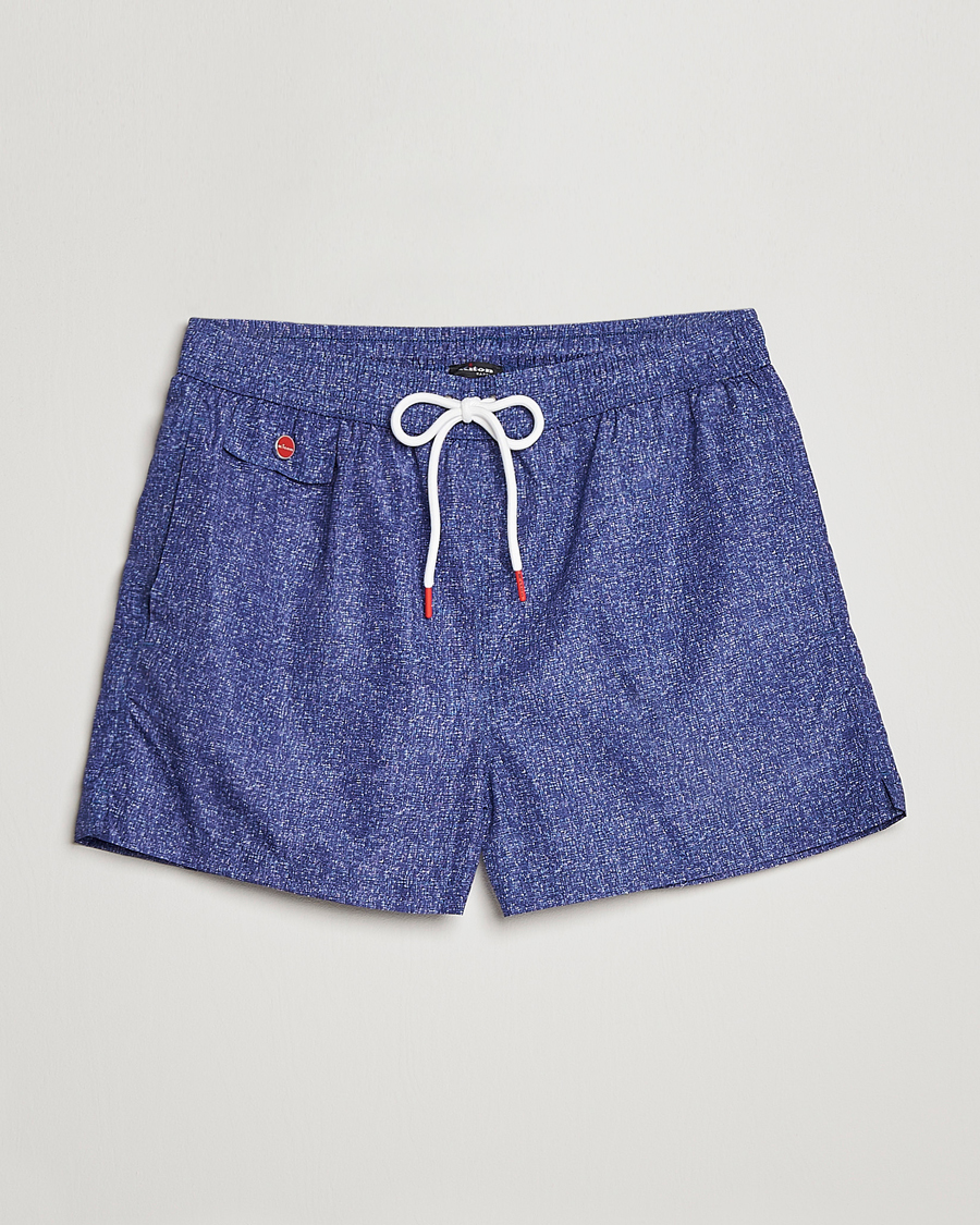 Hombres | Bañadores | Kiton | Printed Swim Trunks Navy Melange