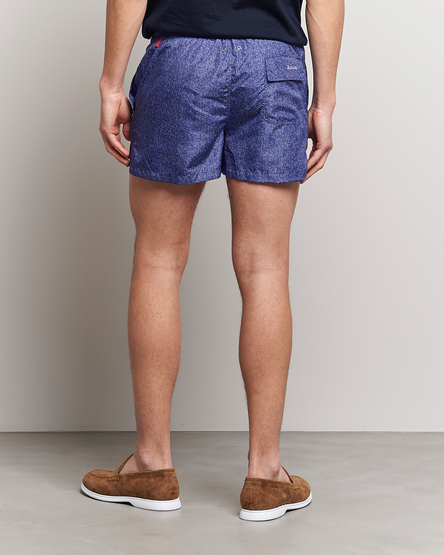 Hombres | Bañadores | Kiton | Printed Swim Trunks Navy Melange