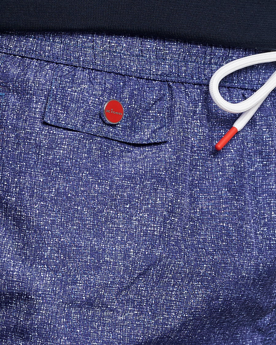Hombres | Bañadores | Kiton | Printed Swim Trunks Navy Melange