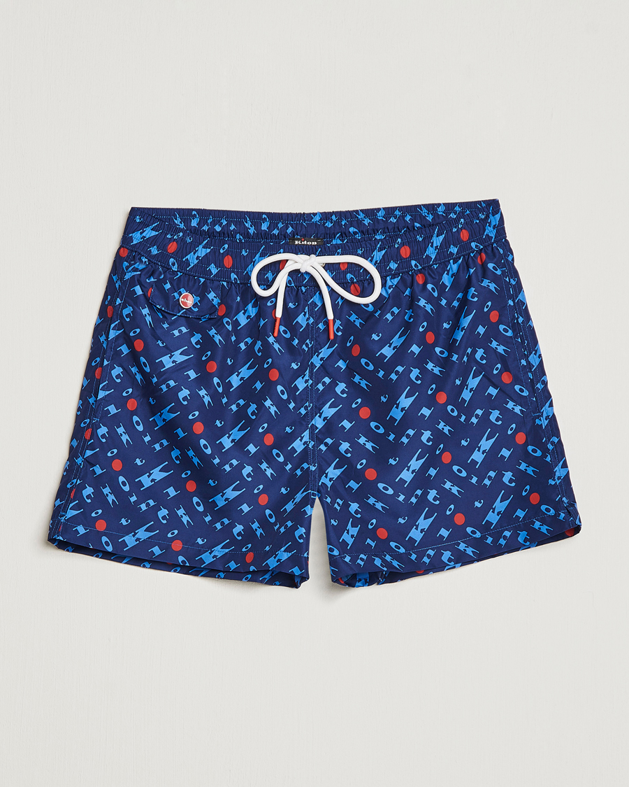 Hombres | Bañadores | Kiton | Printed Swim Trunks Navy