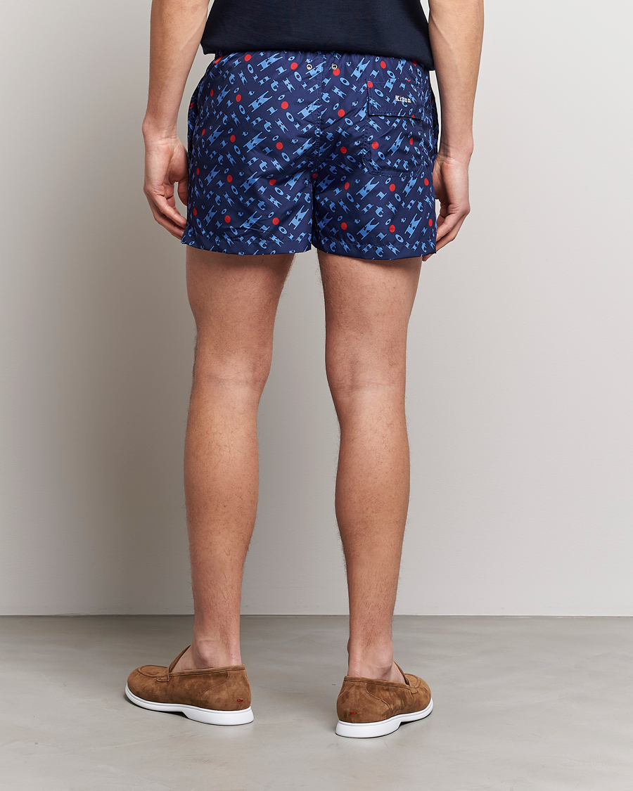 Hombres | Bañadores | Kiton | Printed Swim Trunks Navy