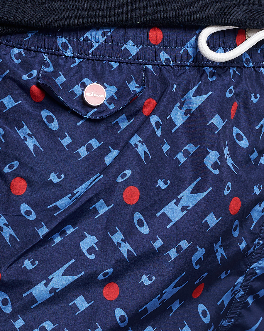 Hombres | Bañadores | Kiton | Printed Swim Trunks Navy
