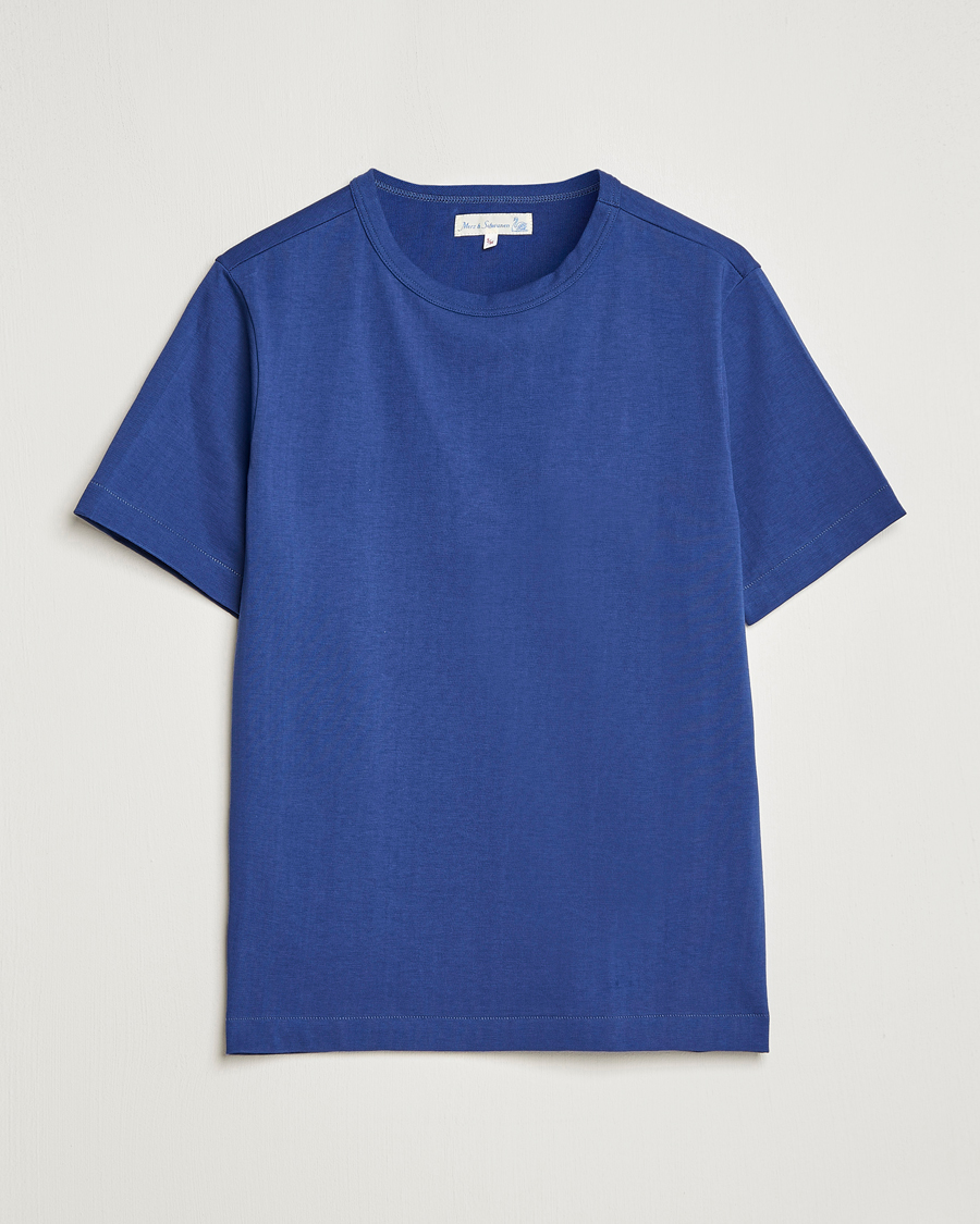 Hombres | Camisetas | Merz b. Schwanen | Relaxed Loopwheeled Sturdy T-Shirt Pacific Blue