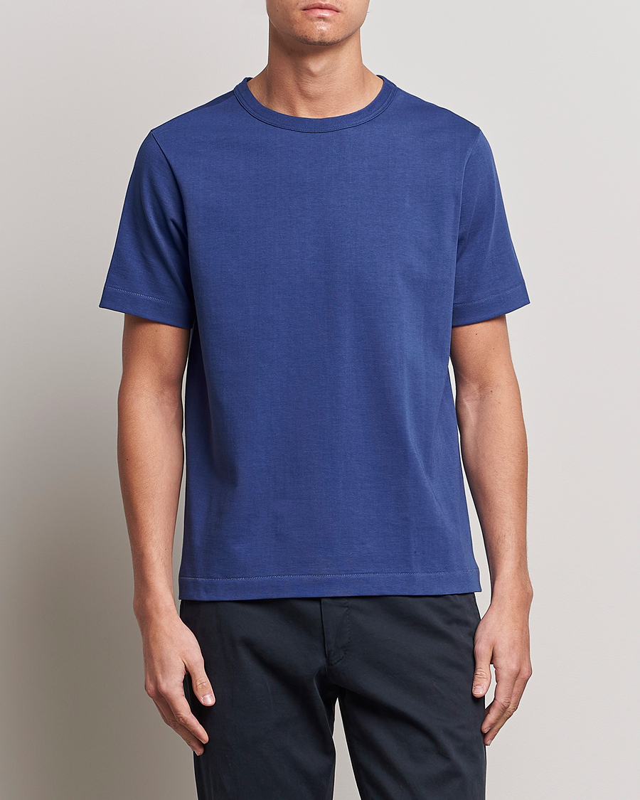 Hombres | Camisetas | Merz b. Schwanen | Relaxed Loopwheeled Sturdy T-Shirt Pacific Blue