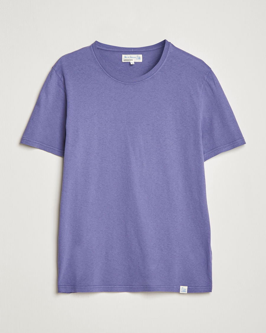 Hombres | Camisetas | Merz b. Schwanen | Organic Cotton Washed Crew Neck T-Shirt Purple