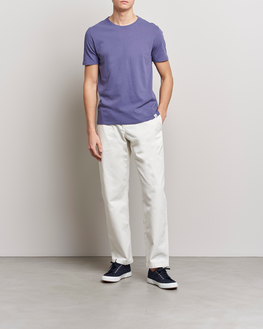 Hombres | Camisetas | Merz b. Schwanen | Organic Cotton Washed Crew Neck T-Shirt Purple