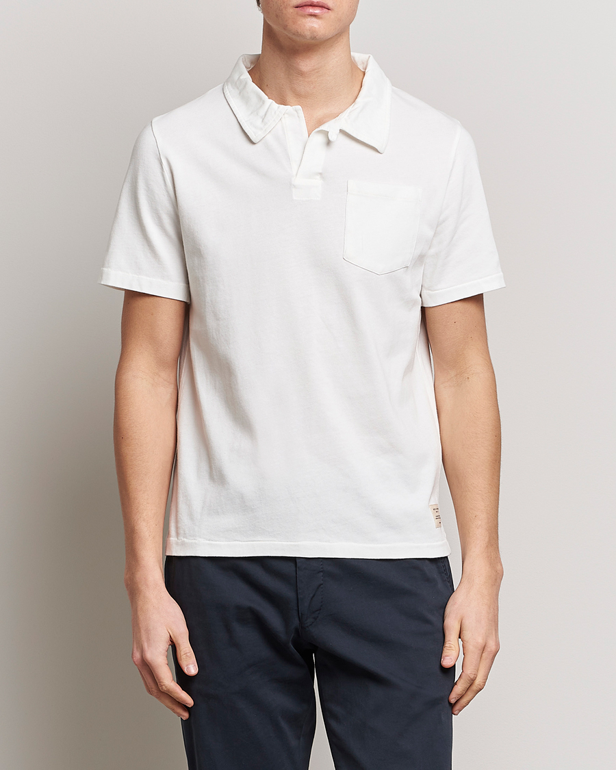 Hombres | Polos | Merz b. Schwanen | Organic Cotton Washed Polo White