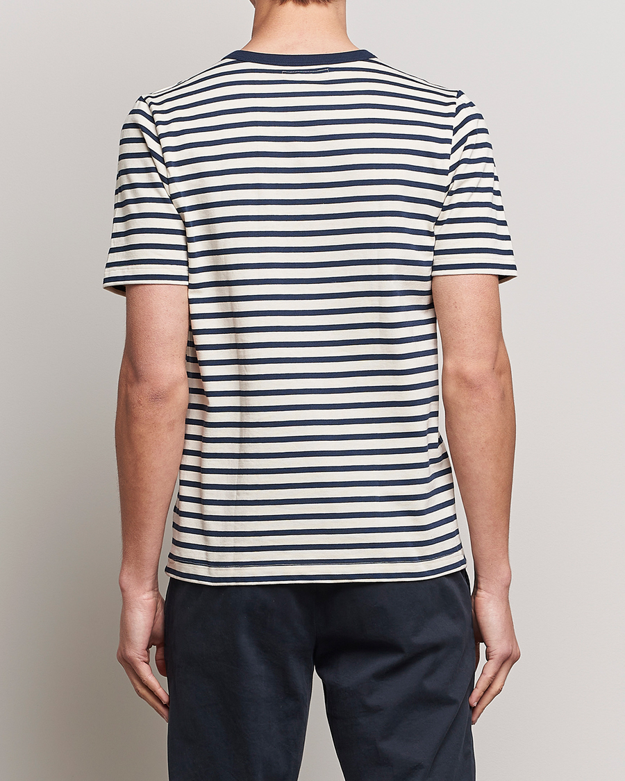Hombres | Camisetas | Merz b. Schwanen | Relaxed Fit Striped Sturdy T-Shirt Ink/Nature