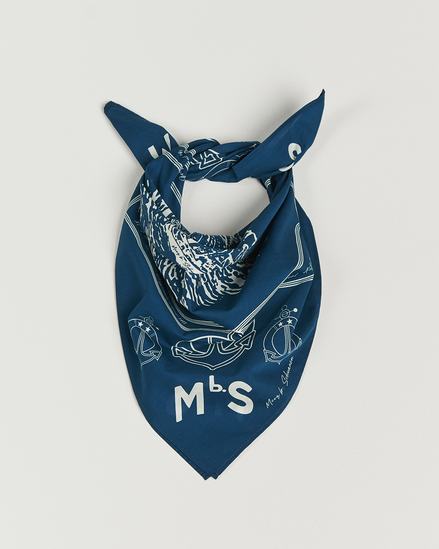 Hombres | Bufandas elegantes | Merz b. Schwanen | Merz b. SchwanenCotton BandanaInk Blue