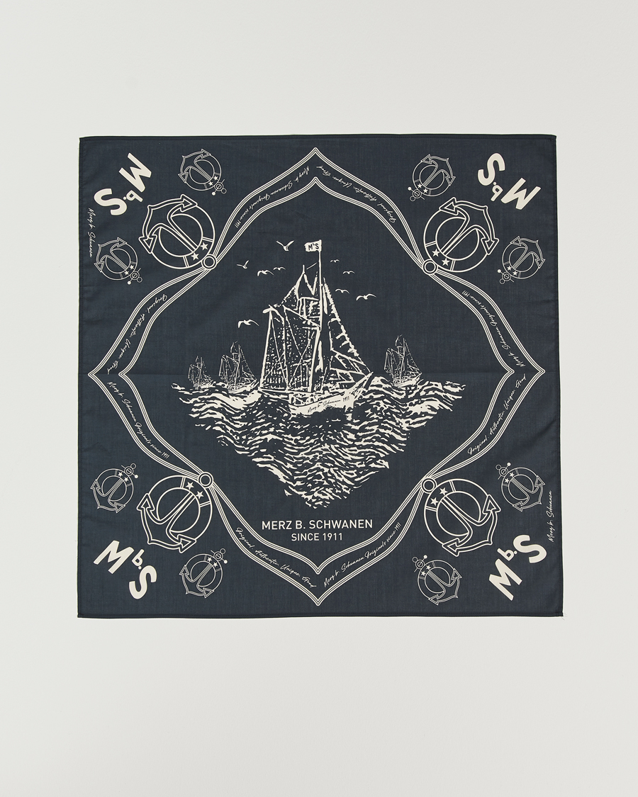 Hombres | Bufandas elegantes | Merz b. Schwanen | Merz b. SchwanenCotton BandanaCharcoal