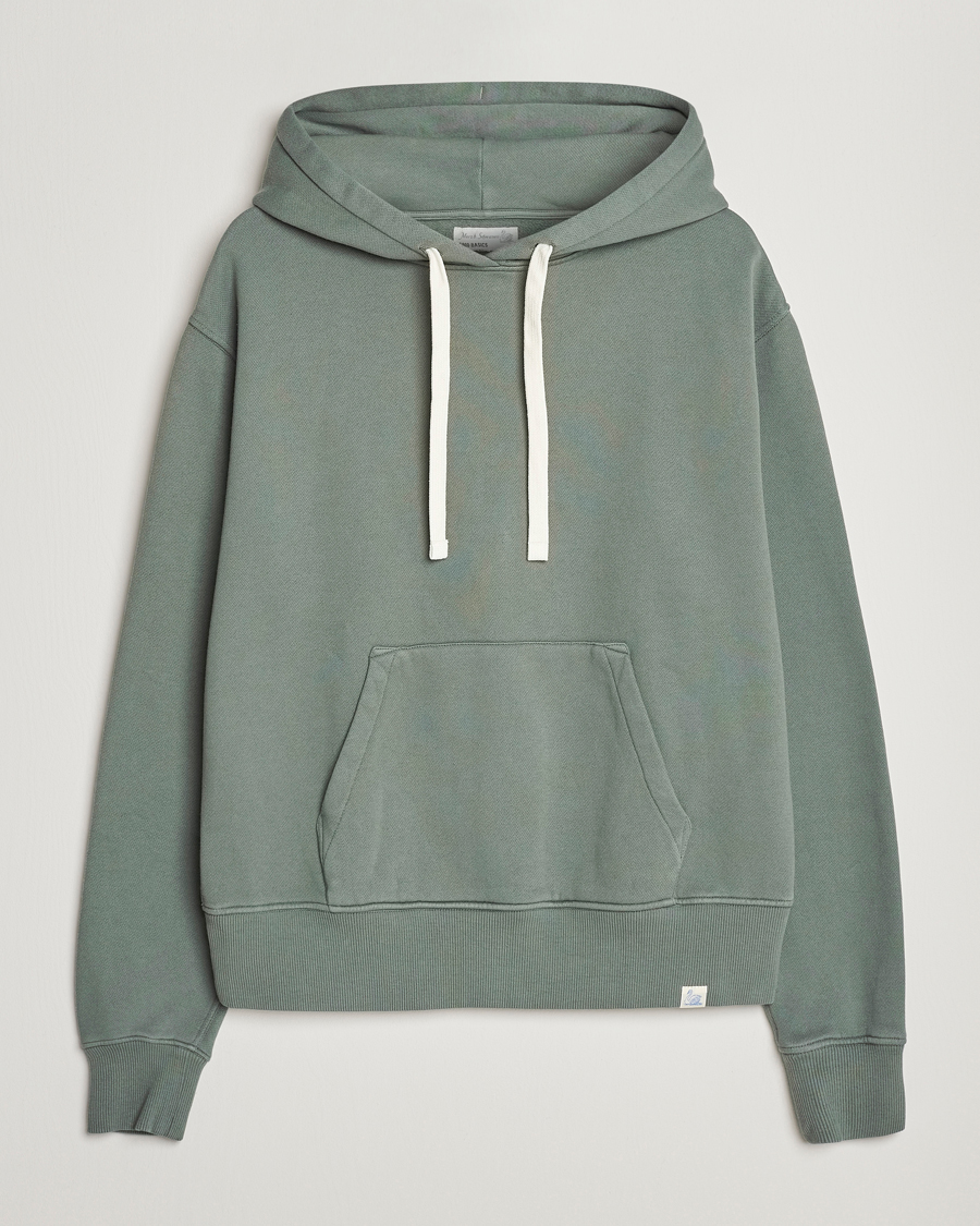 Hombres | Jerséis y prendas de punto | Merz b. Schwanen | Organic Cotton Washed Hoodie Green Stone