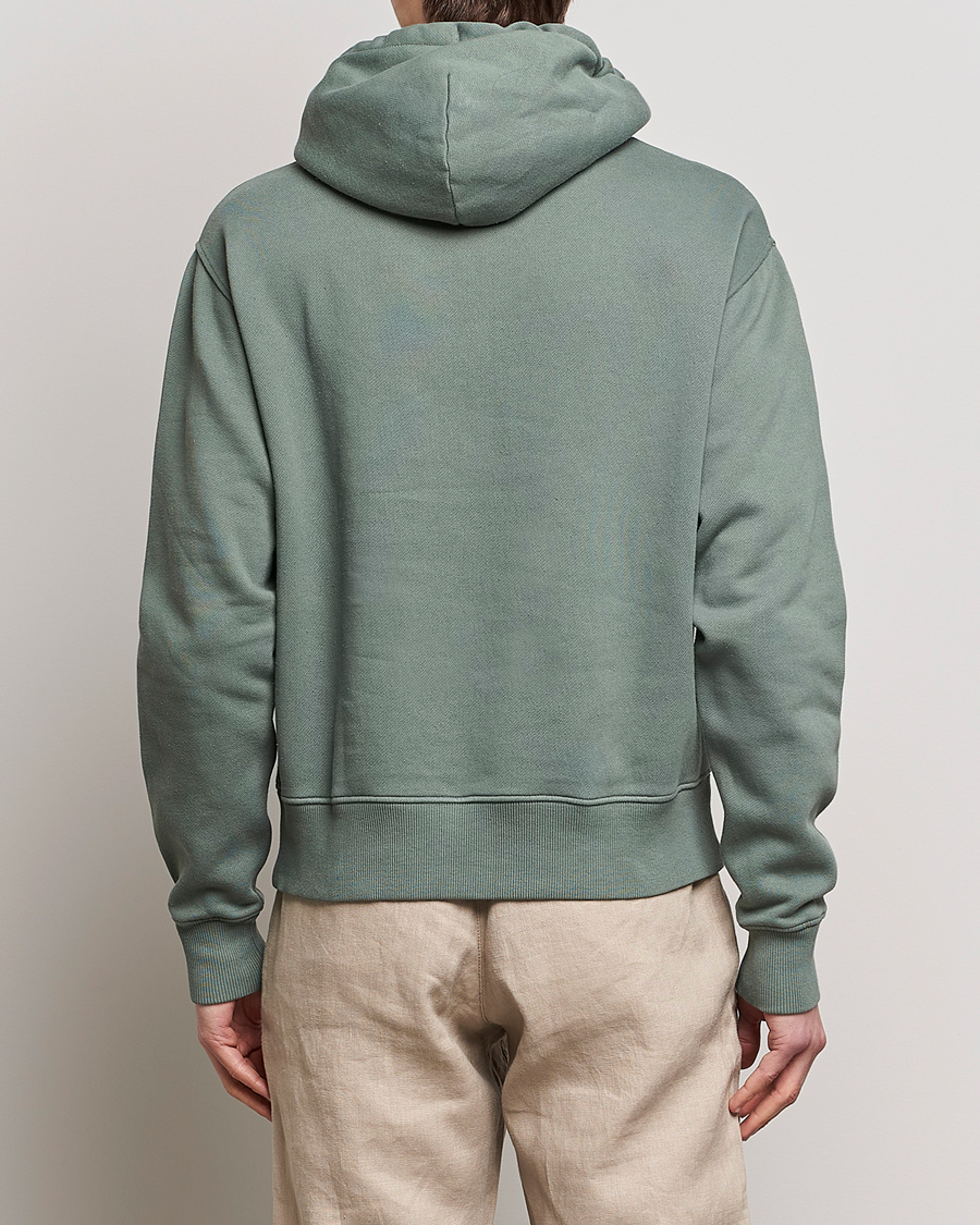 Hombres | Jerséis y prendas de punto | Merz b. Schwanen | Organic Cotton Washed Hoodie Green Stone