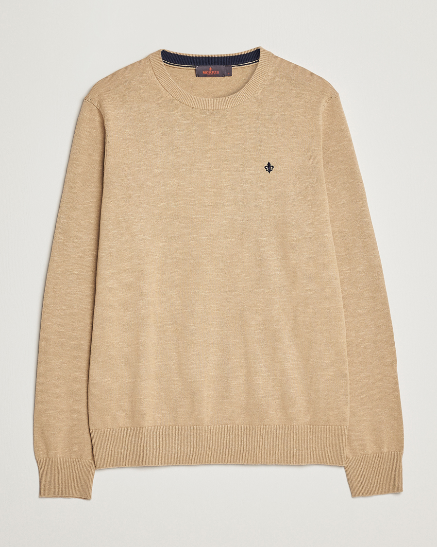Hombres | Jerséis y prendas de punto | Morris | Harold Summer Crew Neck Camel