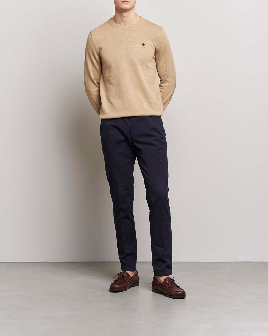 Hombres | Jerséis y prendas de punto | Morris | Harold Summer Crew Neck Camel