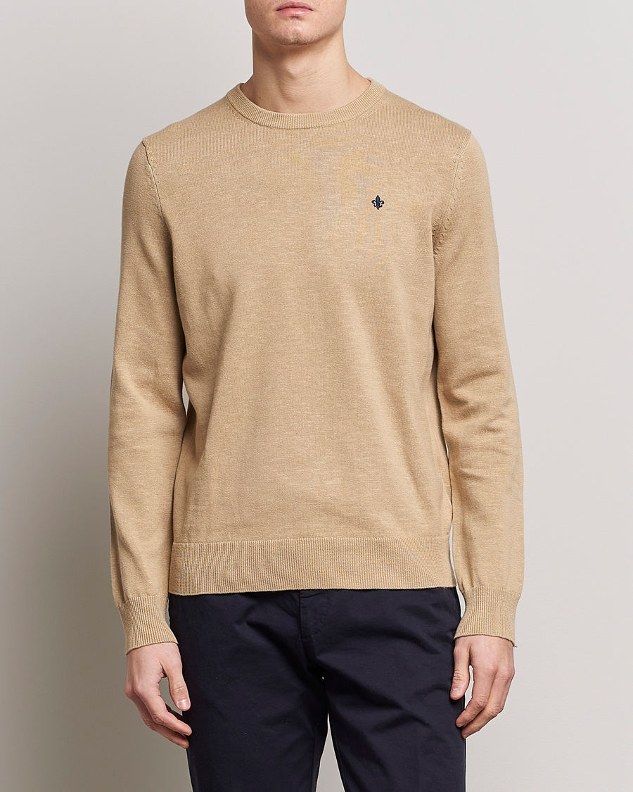 Hombres | Jerséis y prendas de punto | Morris | Harold Summer Crew Neck Camel
