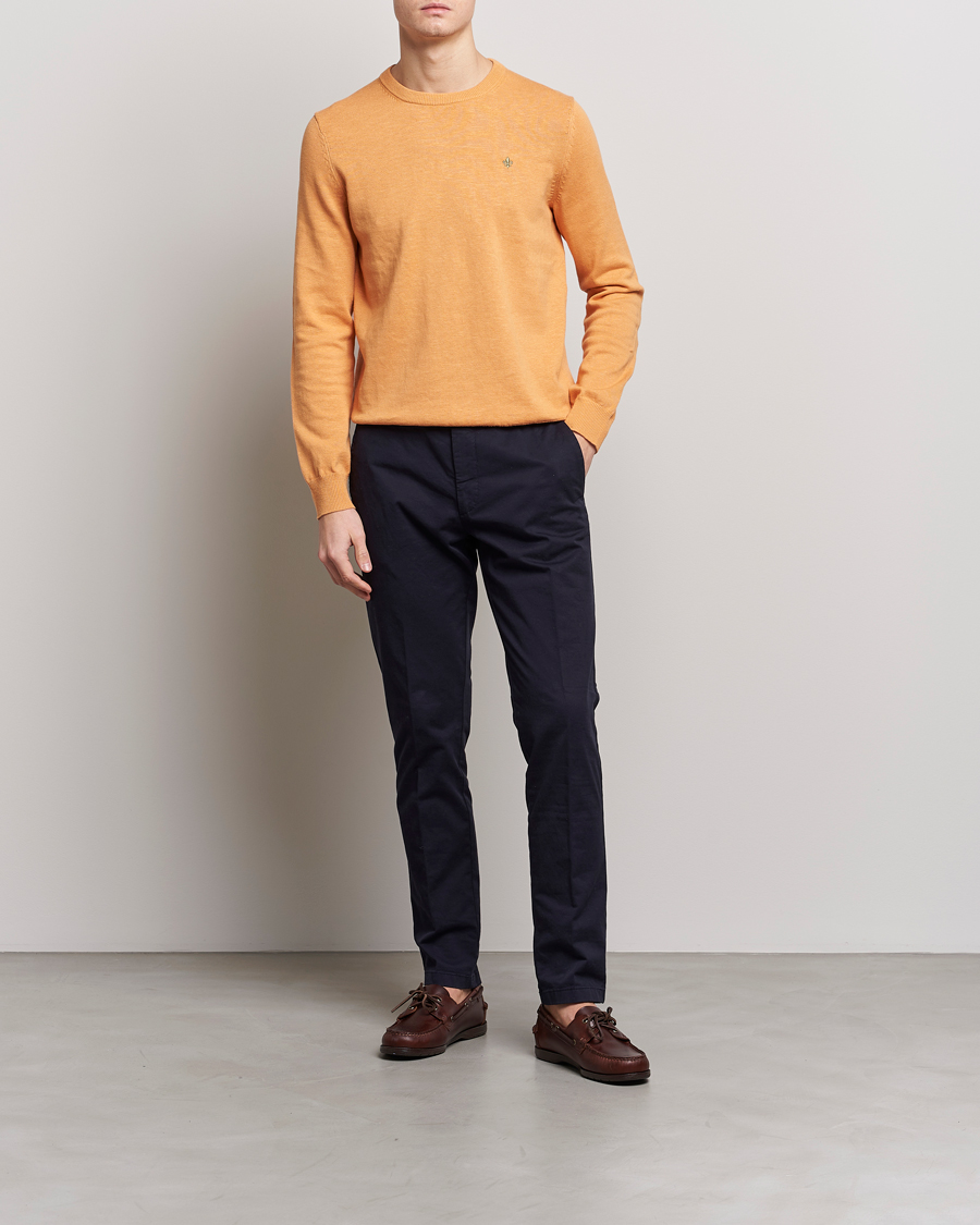Hombres | Jerséis y prendas de punto | Morris | Harold Summer Crew Neck Orange