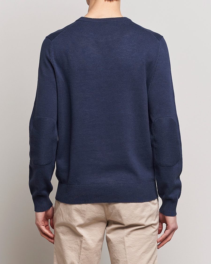 Hombres | Jerséis y prendas de punto | Morris | Harold Summer Crew Neck Blue