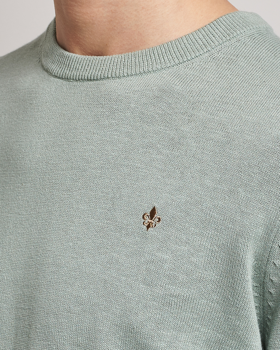 Hombres | Jerséis y prendas de punto | Morris | Harold Cotton/Linen Summer Crew Neck Mint Green