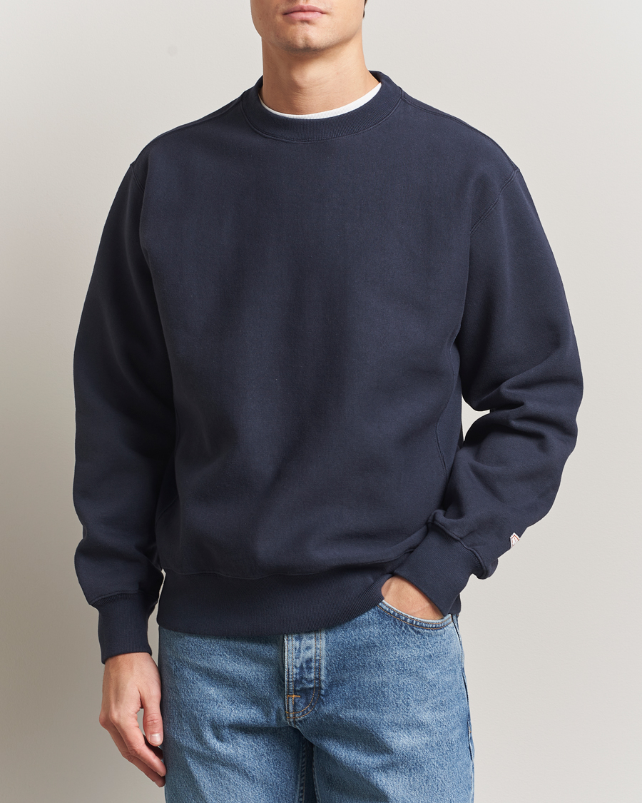 Hombres | Jerséis y prendas de punto | Nudie Jeans | Hasse Crew Neck Sweatshirt Navy