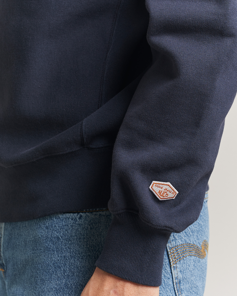 Hombres | Jerséis y prendas de punto | Nudie Jeans | Hasse Crew Neck Sweatshirt Navy