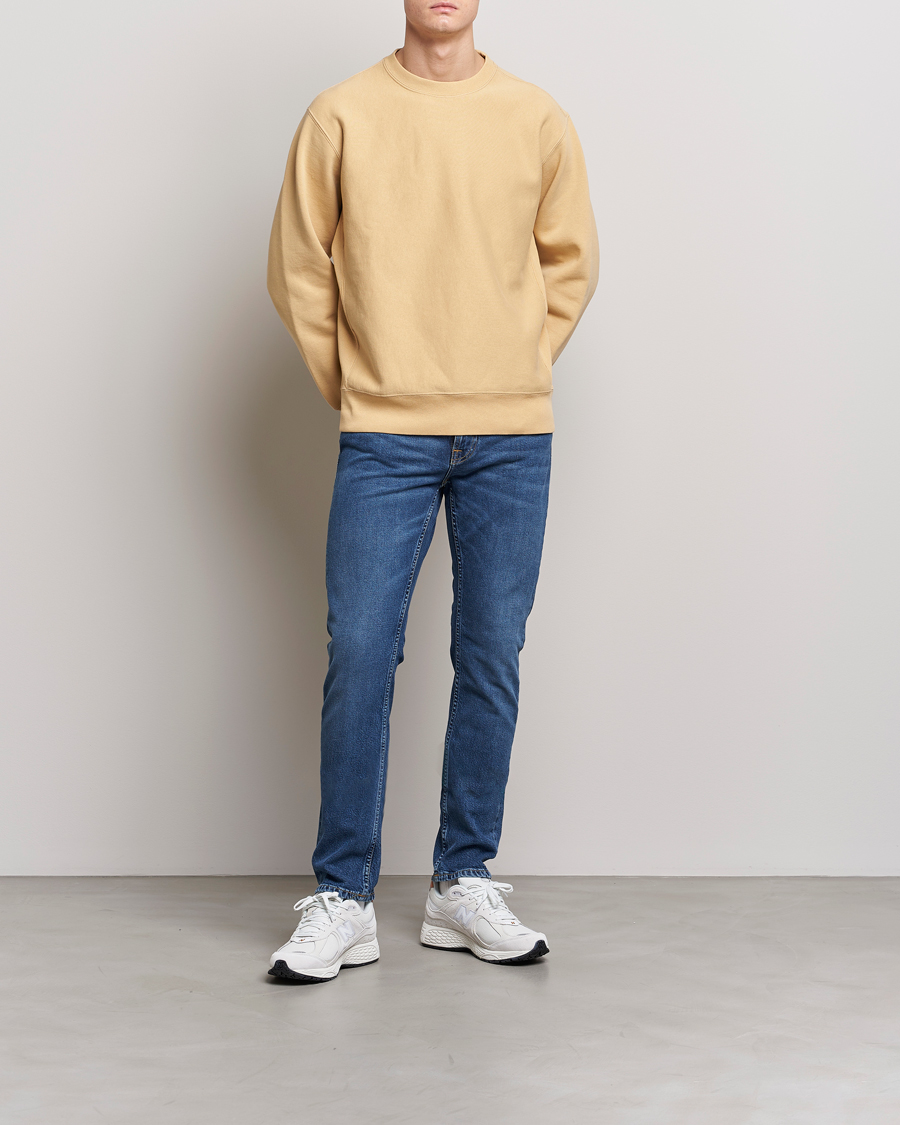 Hombres | Jerséis y prendas de punto | Nudie Jeans | Hasse Crew Neck Sweatshirt Faded Sun