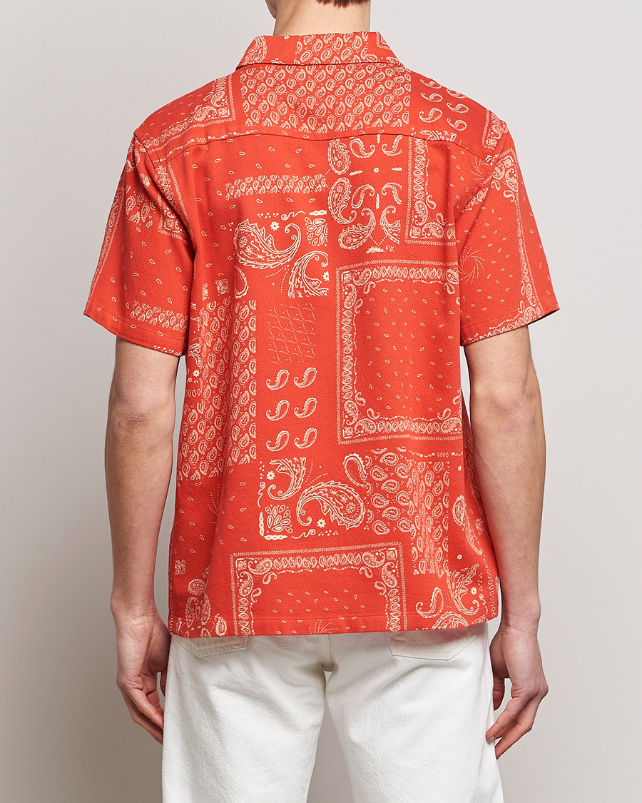 Hombres | Camisas | Nudie Jeans | Aron Printed Short Sleeve Shirt Red