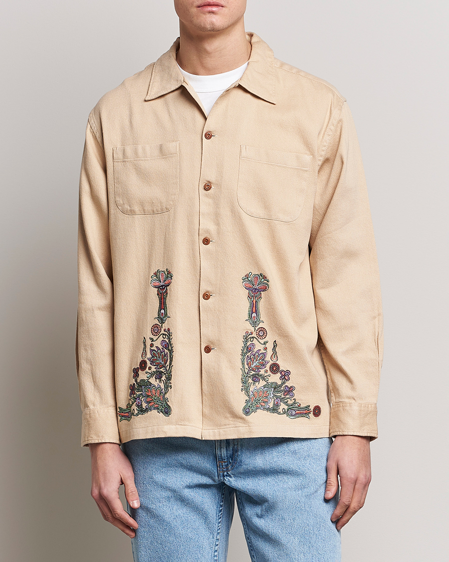 Hombres | Camisas | Nudie Jeans | Vincent Floral Overshirt Cream